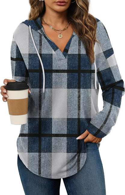 Bofell Womens Fashion Tops Hoodies for Women Pullover Oversized Sweatshirts Long SLeeve Shirts Loose Fit