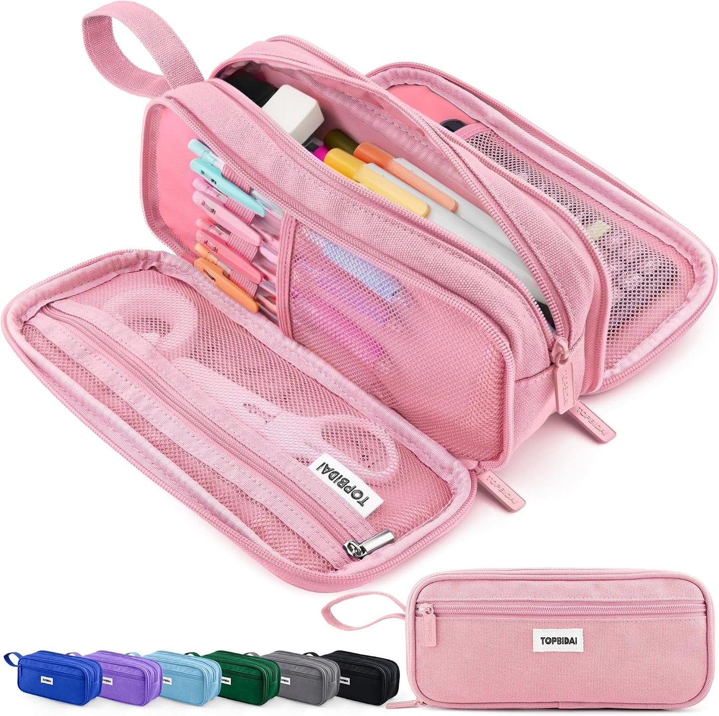 TOPBIDAI Large Pencil Case Pouch for Girls Boy Women Men Adults