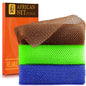 UJFQBH African Net Sponge Authenti, Exfoliating Body Scrubber for Back and Hard to Reach Areas, Gentle Daily Exfoliation for Deep Cleansing, Quick Drying Shower Essential, Aqua Grey 3 Pack