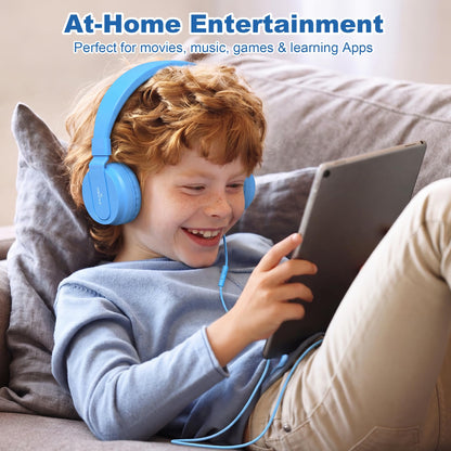 AILIHEN I35 Kids Headphones for School with Mic, 93dB Safe Volume, Orange
