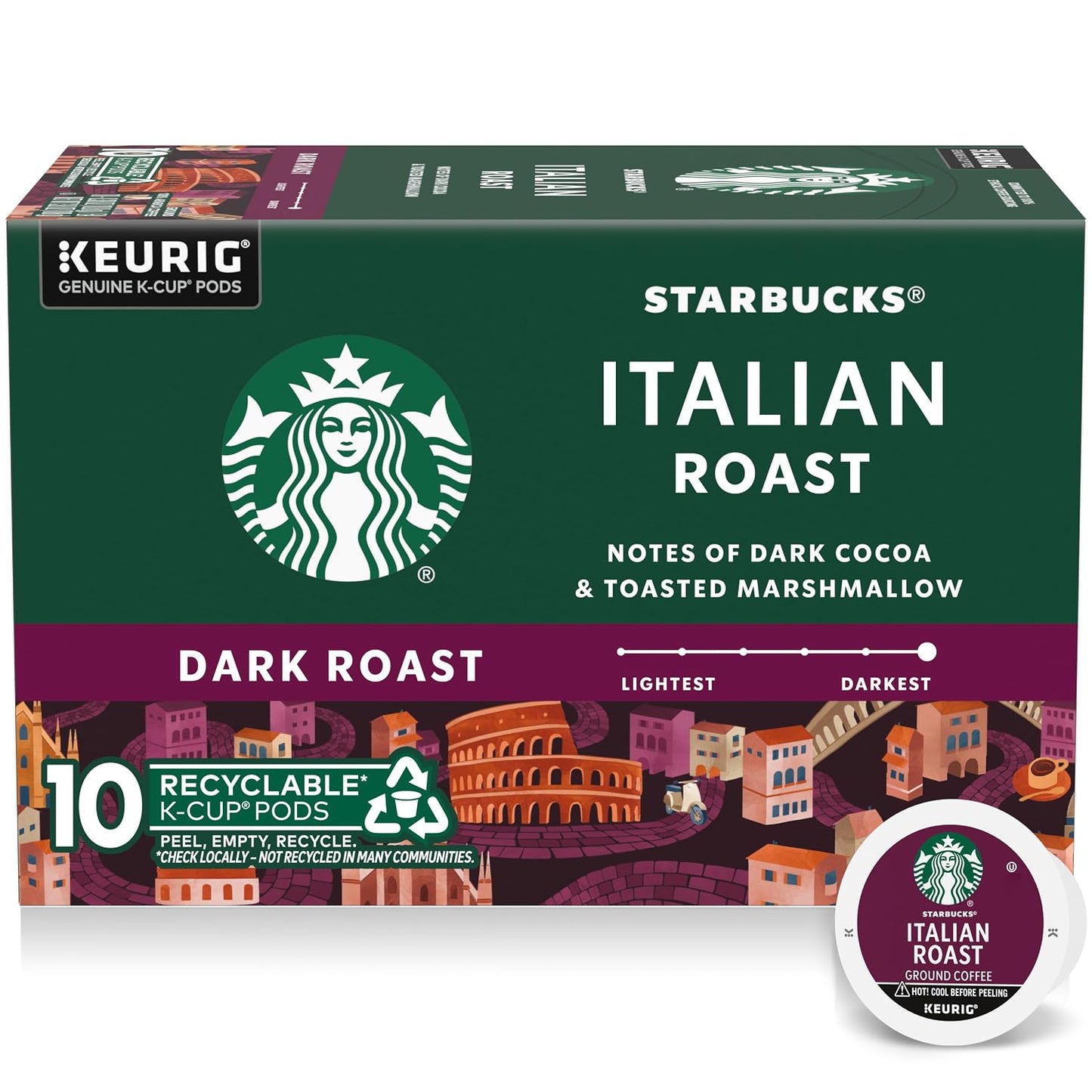 Starbucks K-Cup Coffee Pods, Dark Roast Hot or Iced Coffee, French Roast, 96 Keurig Pods