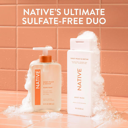 Native Clean Body Wash, Gentle & pH-balanced for Sensitive Skin, 24-Hr Freshness for Women & Men, Vegan & Cruelty-Free, Free of Sulfates, Parabens & Phthalates, Cashmere & Rain, 18 fl oz