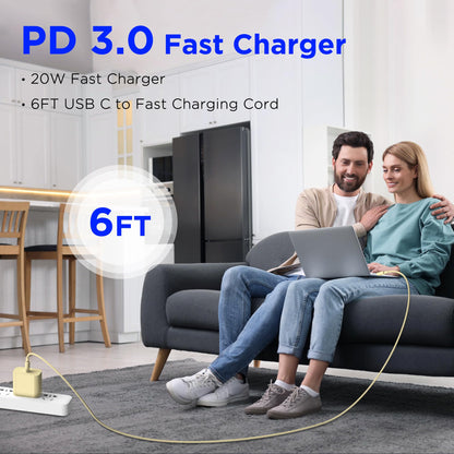 iPhone 17 16 15 Charger Fast Charging,2Pack 20W Apple iPad USB C Wall Charger Block with 6FT USB C to C Cable for iPhone 17/Pro/Pro Max/17 Air/ 16/16 Pro/16 Pro Max/15/Plus/Pro/Pro Max