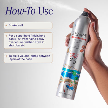 Kenra Professional Volume Spray 25 | Super Hold Finishing & Styling Hairspray | Flake-free & Fast-drying | Wind & Humidity Resistance | All Hair Types