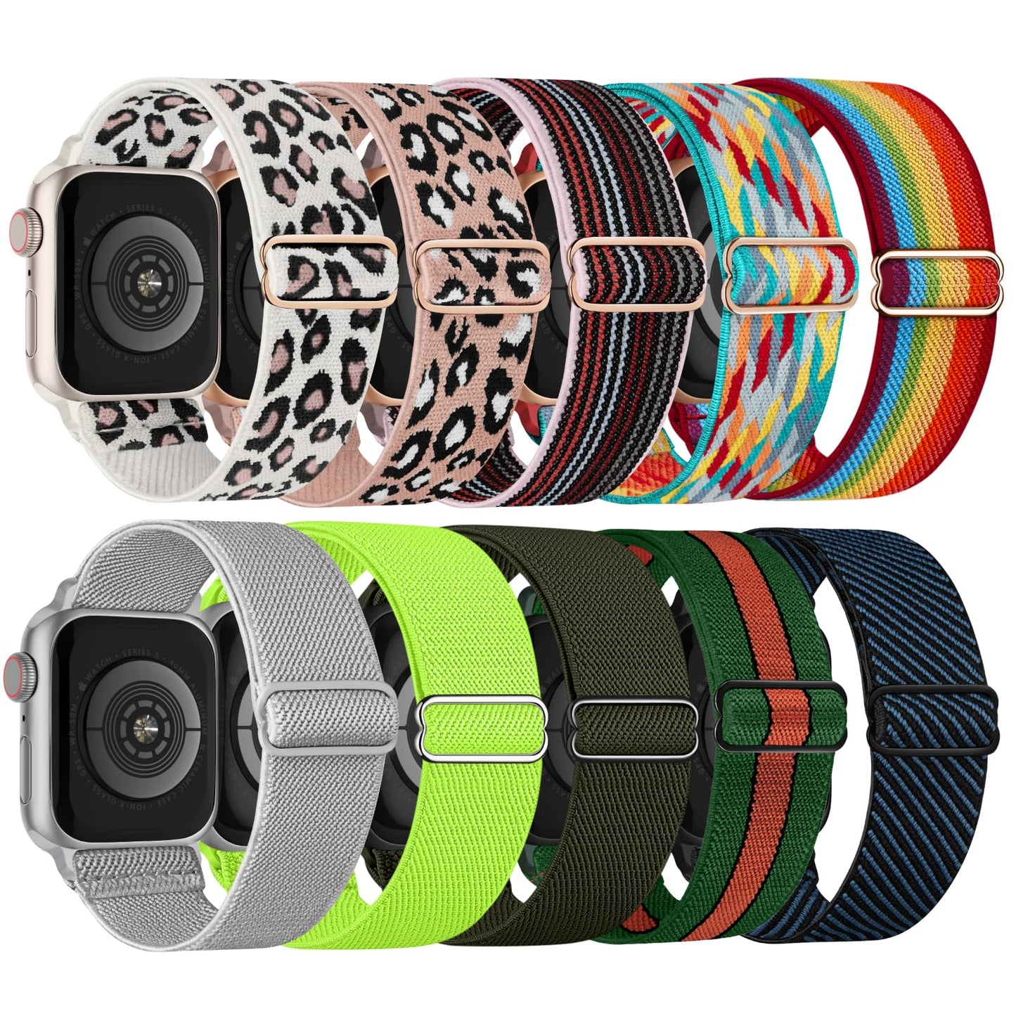 10 Pack Stretchy Bands Compatible with Apple Watch Band Women Men
