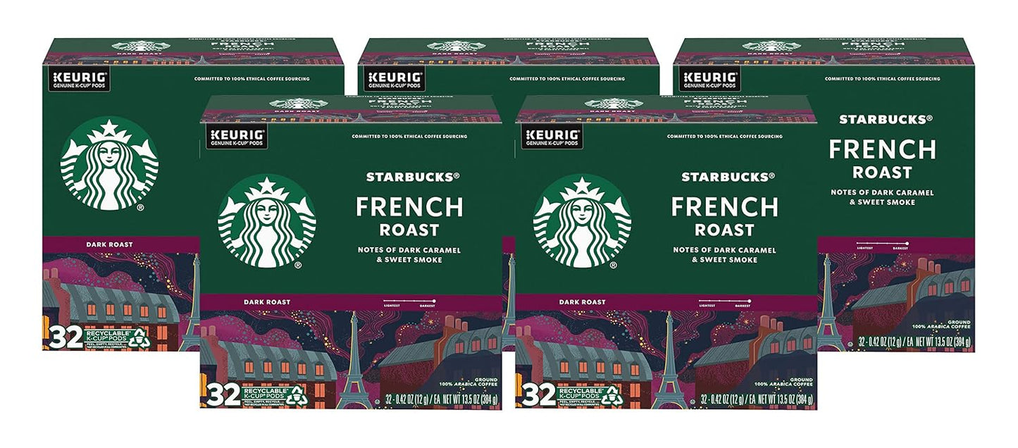 Starbucks K-Cup Coffee Pods, Dark Roast Hot or Iced Coffee, French Roast, 96 Keurig Pods