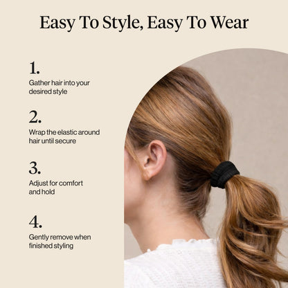 Kitsch Elastic Hair Ties No Damage | Stretchable Hair Bands - Neutral 12pcs
