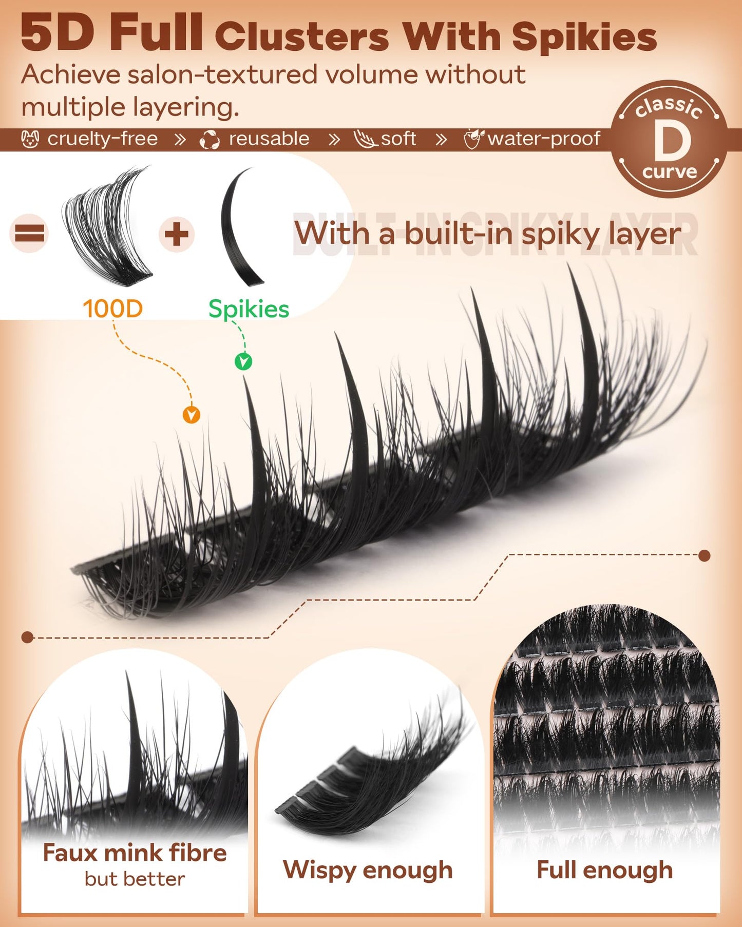 Goddvenus Pre-made Spikes Lash Clusters Wispy Manga Eyelash Clusters