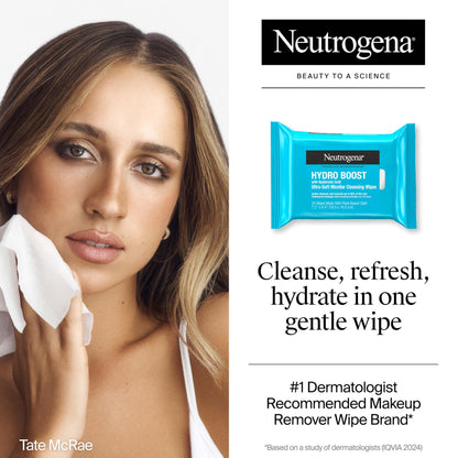 Neutrogena Hydro Boost Cleansing Wipes Makeup Remover, 25 Ct