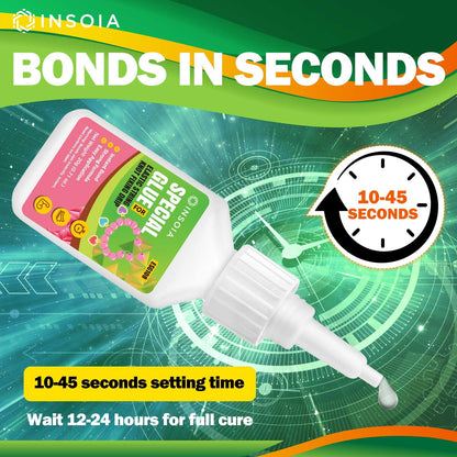 INSOIA Super Medium CA Glue, 20g, Strong Bond, with Precision Tips