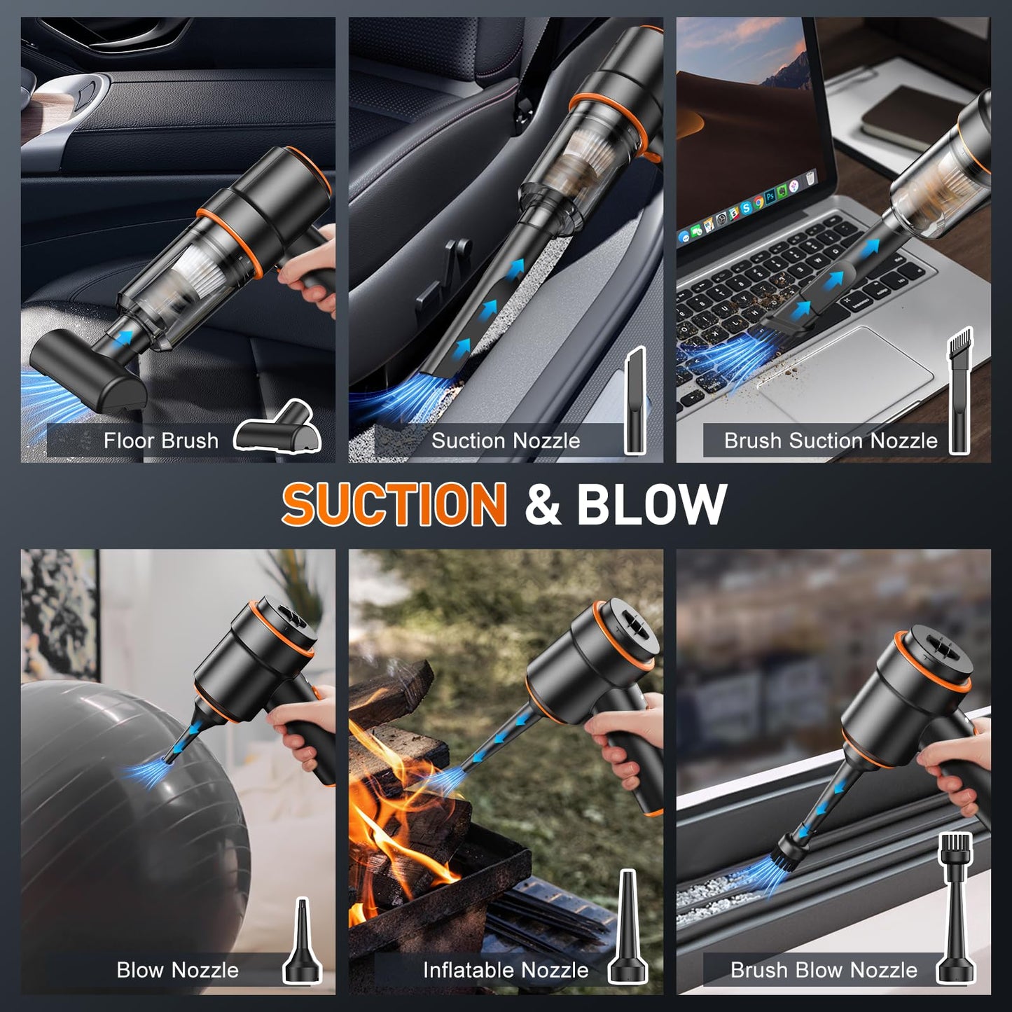 KMM Handheld Car Vacuum Cleaner, Hand Held Vacuum Cleaner and Air Duster