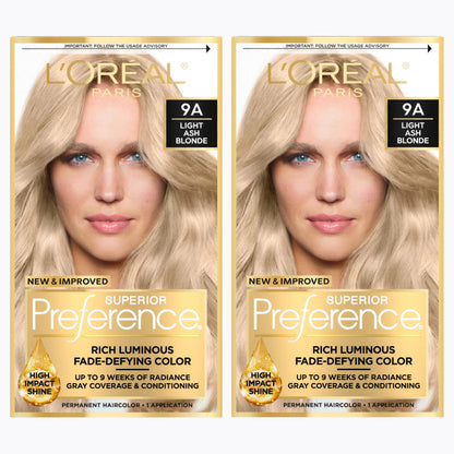 L'Oreal Paris Superior Preference Luminous Fade-Defying Permanent Hair Color, Hair Dye For Up to 9 Weeks of Radiance, Medium Brown 5, 1 Hair Dye Kit