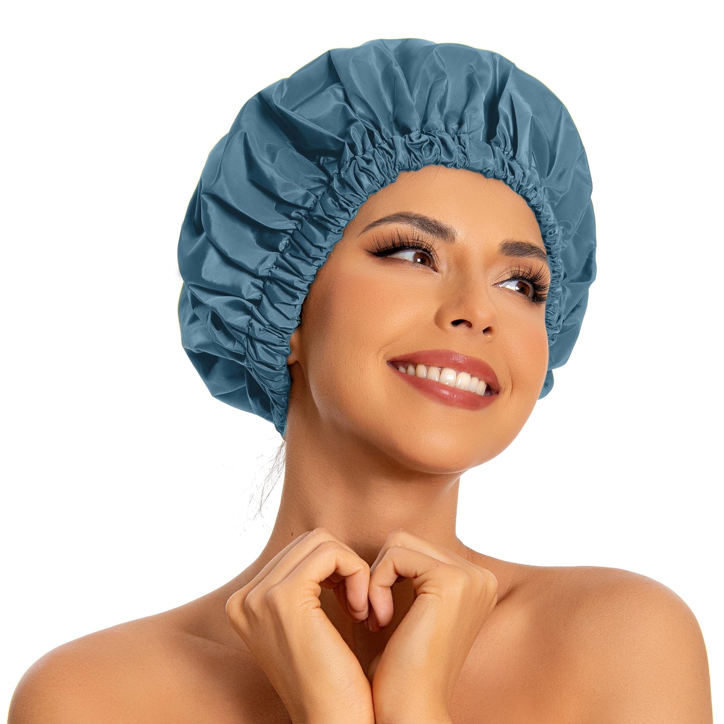 Edoneery Shower Caps for Women Reusable Waterproof, Shower Hair Cap