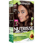 Garnier Nutrisse Ultra Crème Hair Color, Permanent Hair Dye with 100% Gray Coverage, Vegan & Cruelty-Free, 33 Darkest Golden Brown (Caramel Fudge), 1 Count