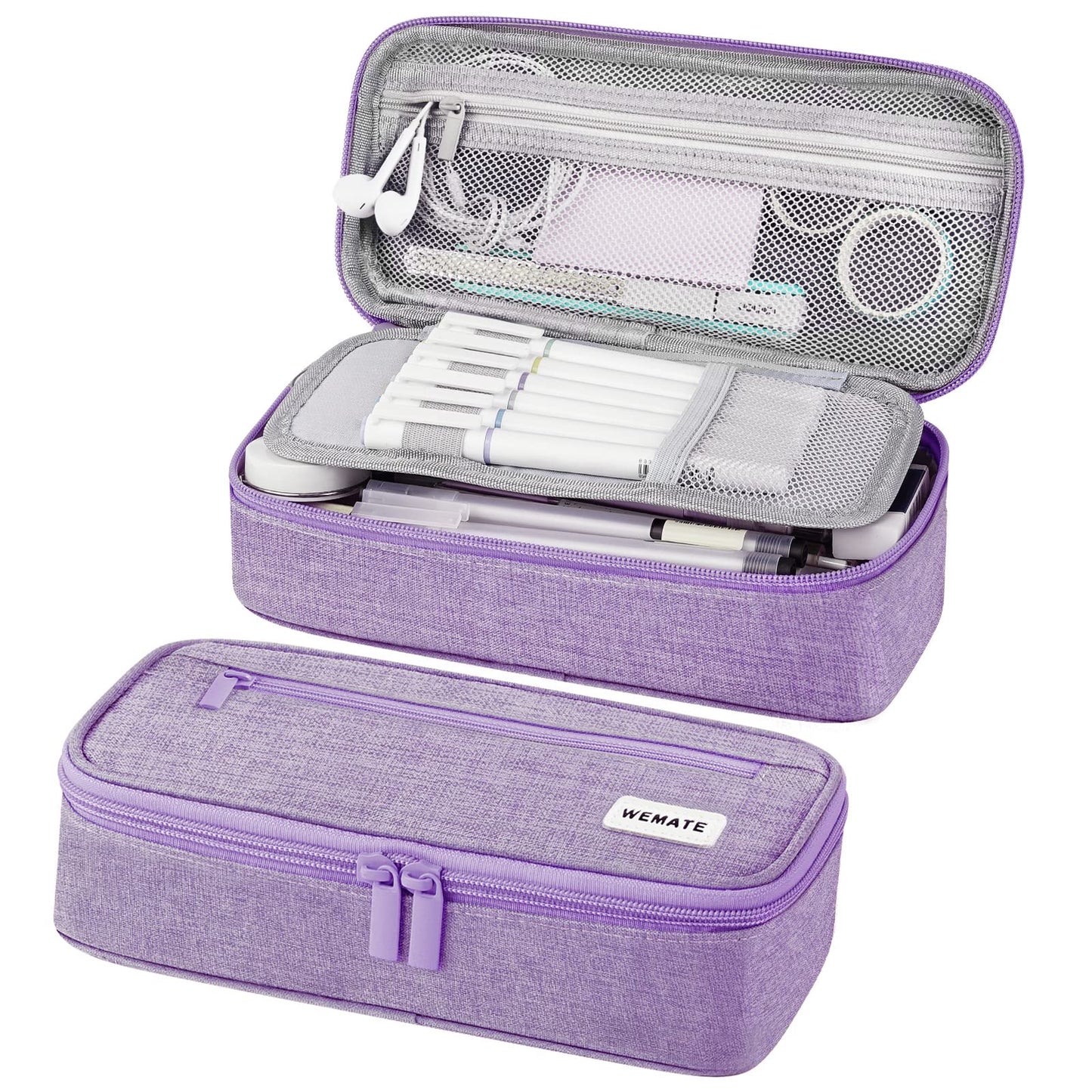 WEMATE Pencil Case, Large Storage Organizer, Makeup Bag, Teacher Must - have, Big Pencil Pouch, Marker Case for College