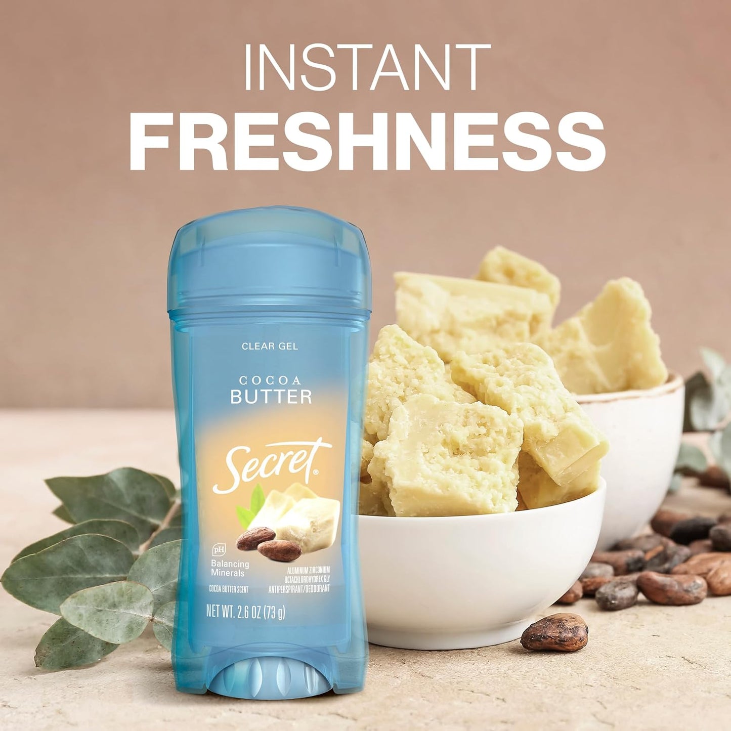 Secret Fresh Antiperspirant Deodorant for Women, 72hr Freshness on the Rocks with Pro-Hyaluronic Acid, Miami Mocktails Edition, Clear Gel, Pineapple Paradise with Pineapple & Coconut Scent, 2.6 oz