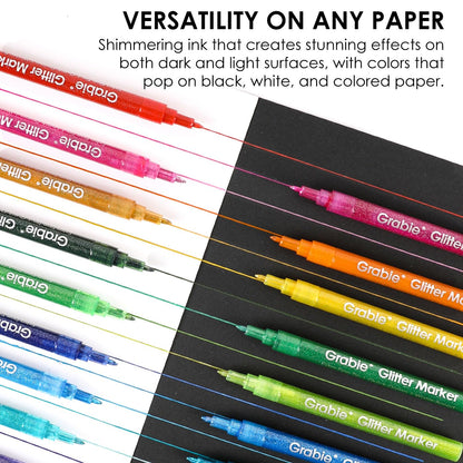 Grabie 6 White Acrylic Paint Markers, 0.7 mm Extra Fine Tip