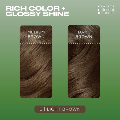 Clairol Natural Instincts Demi-Permanent Hair Dye, 4 Dark Brown | 1 Pack