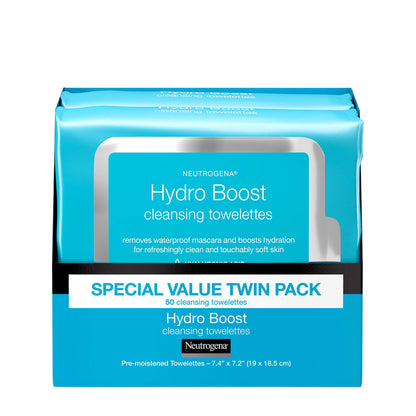 Neutrogena Hydro Boost Cleansing Wipes Makeup Remover, 25 Ct