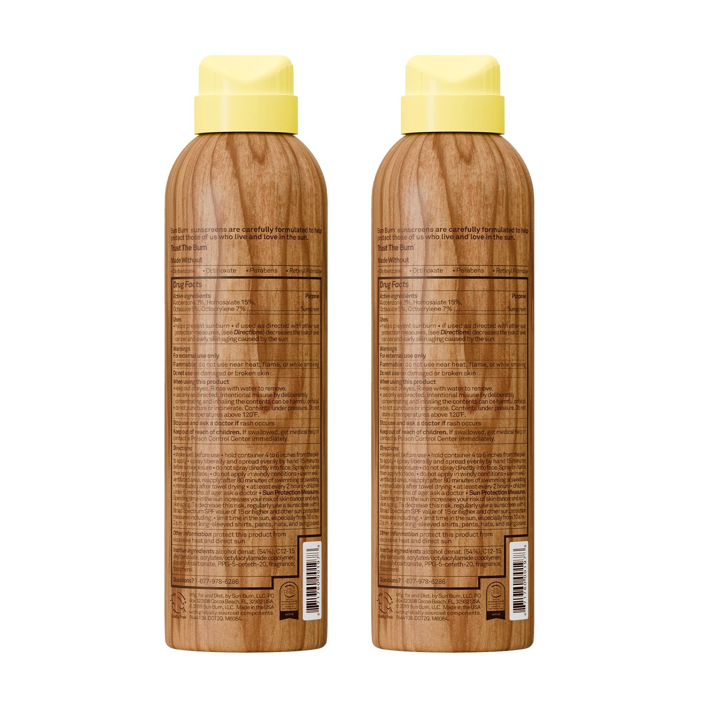 Sun Bum Original SPF 50 Broad Spectrum Sunscreen Body Spray - 6 oz (2-Pack)