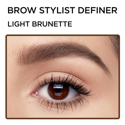 L'Oreal Paris Makeup Brow Stylist Definer Waterproof Eyebrow Pencil, Ultra-Fine Mechanical Pencil, Draws Tiny Brow Hairs and Fills in Sparse Areas and Gaps, Brunette, 0.003 Ounce (Pack of 2)