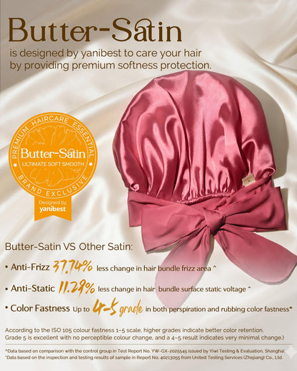 YANIBEST Adjustable Silk Bonnet for Sleeping Women Double Layer Satin Bonnet Reduce Friction Prevent Frizz Curly Hair