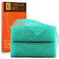 UJFQBH African Net Sponge Authenti, Exfoliating Body Scrubber for Back and Hard to Reach Areas, Gentle Daily Exfoliation for Deep Cleansing, Quick Drying Shower Essential, Aqua Grey 3 Pack