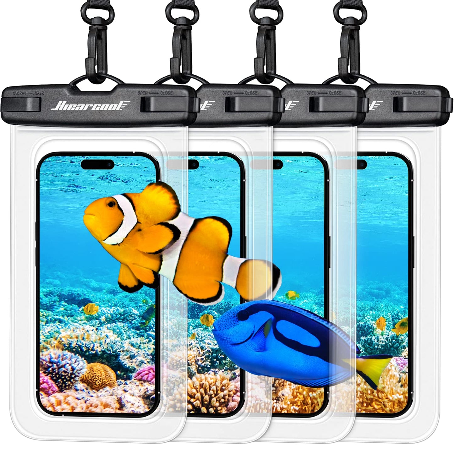 Hiearcool Waterproof Phone Pouch, Waterproof Phone Case, Black&Green 2-Pack