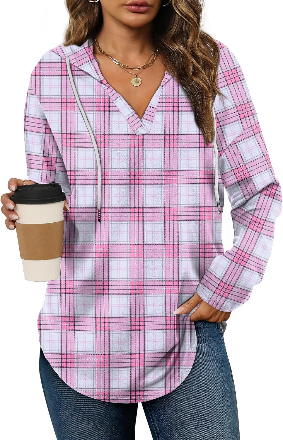Bofell Womens Fashion Tops Hoodies for Women Pullover Oversized Sweatshirts Long SLeeve Shirts Loose Fit