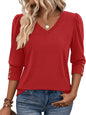 Zeagoo Womens 3/4 Sleeve V Neck T Shirts Dressy Casual Tops