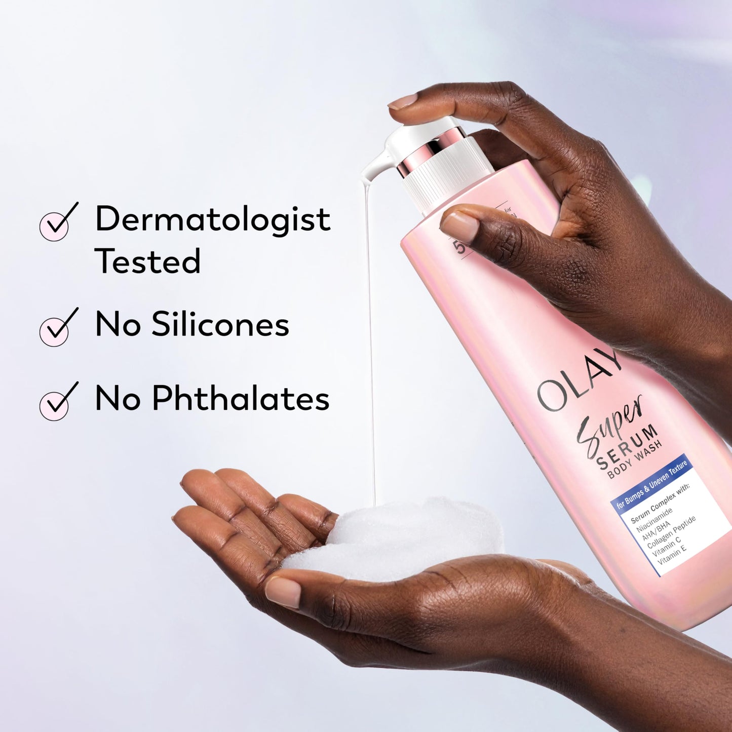 Olay Super Serum Body Wash for Extra Dry Skin, 24hr Long Lasting Rich Hydration, 5+ Ingredient Complex for Bright, Even, Firm, & Luminous Skin, with Collagen Peptide, Vitamin C & Shea Butter, 20 fl oz