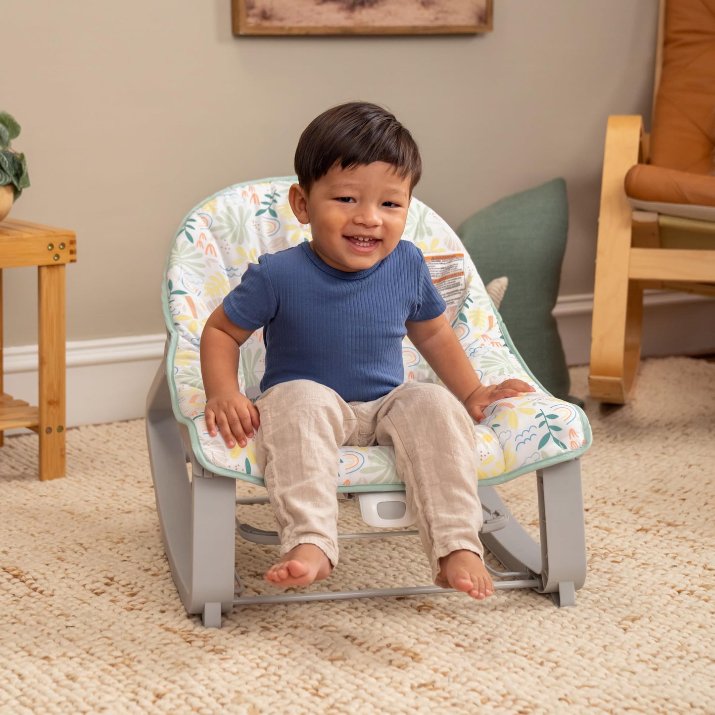 Ingenuity Keep Cozy 3-in-1 Grow with Me Vibrating Baby Bouncer, Seat & Infant to Toddler Rocker, Vibrations & -Toy Bar, 0-30 Months Up to 40 lbs (Weaver)