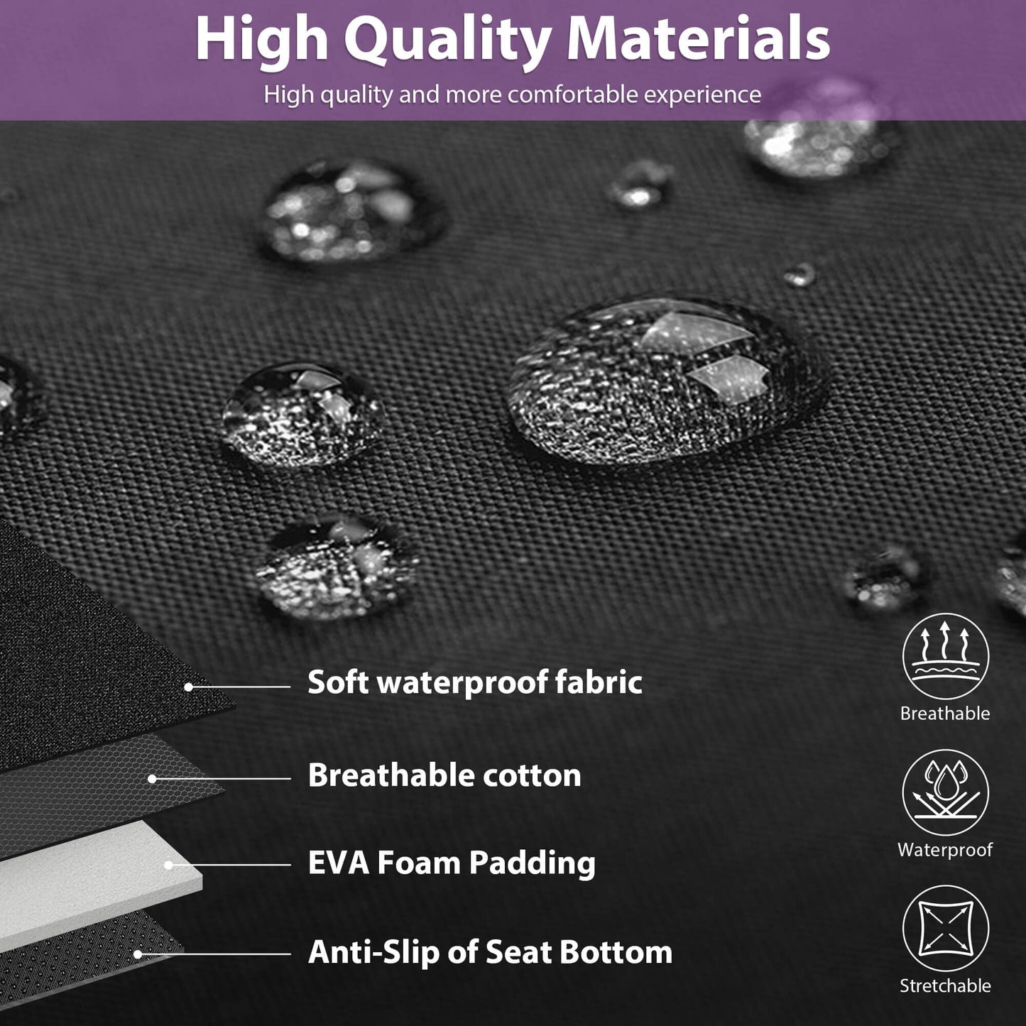 CAR PASS Waterproof Car Seat Covers Front Seats Only with 5mm Composite EVA, Neoprene Car Seat Cover with Separate Headrest Cover, Quick Setup Universal Fit for Car SUV Trucks,Airbag Compatible（Gray