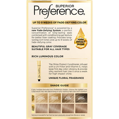 L'Oreal Paris Superior Preference Luminous Fade-Defying Permanent Hair Color, Hair Dye For Up to 9 Weeks of Radiance, Medium Brown 5, 1 Hair Dye Kit