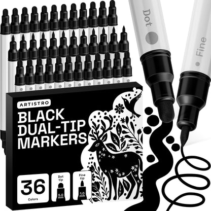 ARTISTRO Dual-Tip Acrylic Paint Marker Pens - Set of 36