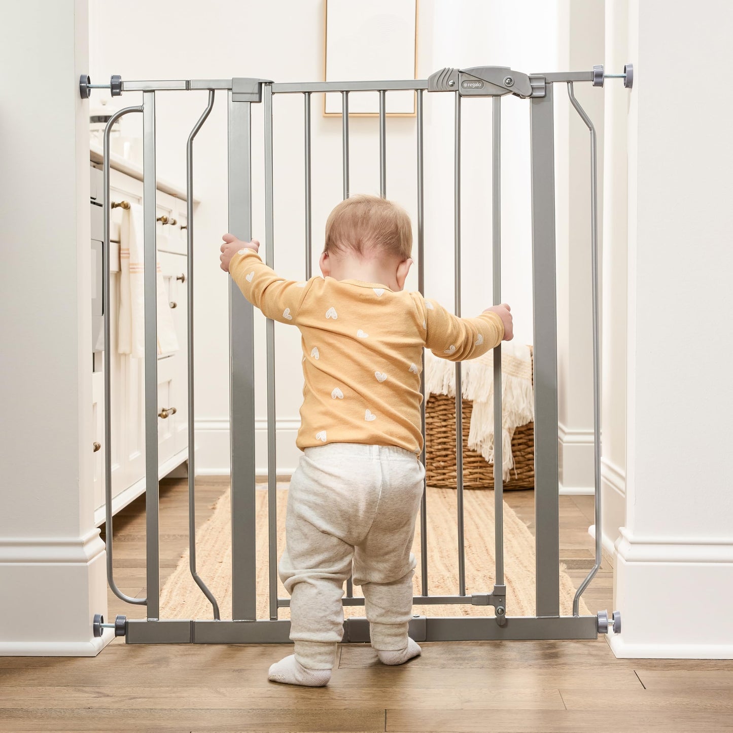 Regalo Safety 29"-38.5" Easy Step Baby Gate, Bottom of Stairs & Doorways