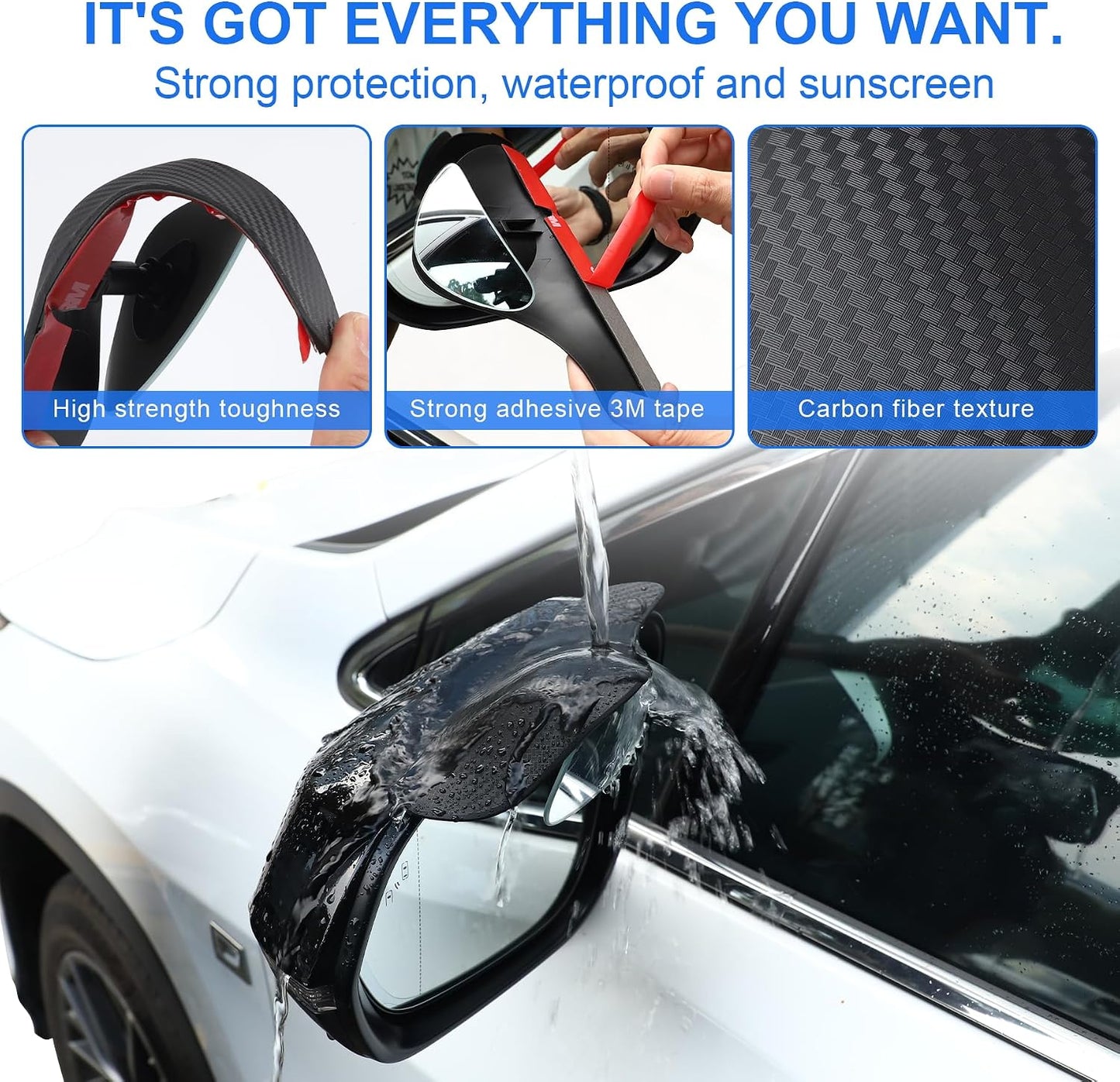 LivTee Blind Spot Car Mirror, HD Glass Frameless Convex Side Mirror Blindspot, Wide Angle Rear View Mirrors for SUVs, Trucks and RVs - Car Accessories