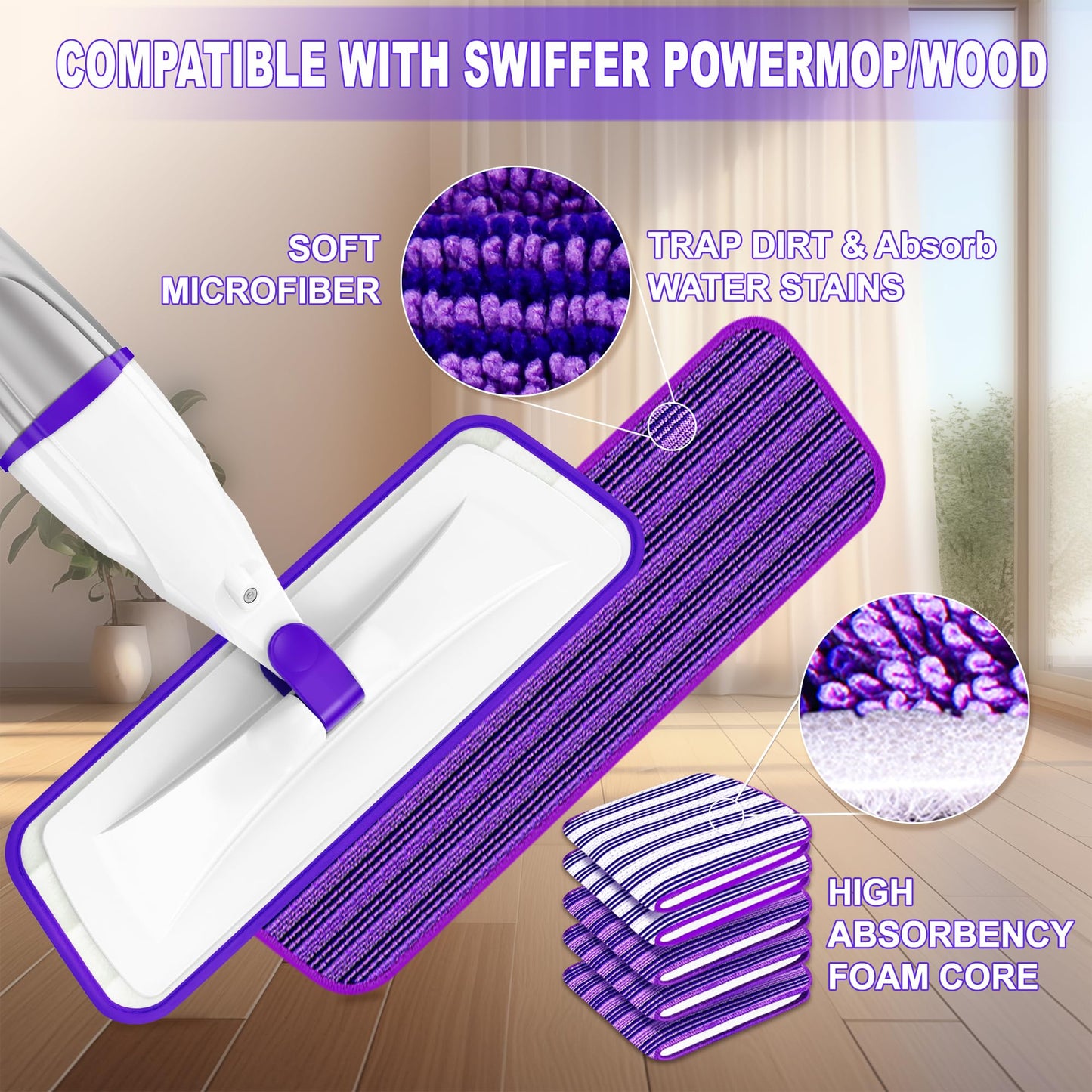 Microfiber Spray Mops for Floors Cleaning: Wet Dry Mop Hardwood Floor Mops
