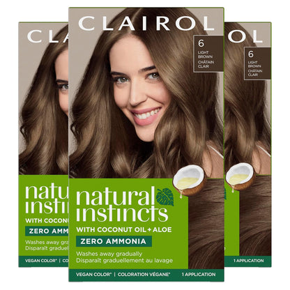 Clairol Natural Instincts Demi-Permanent Hair Dye, 4 Dark Brown | 1 Pack