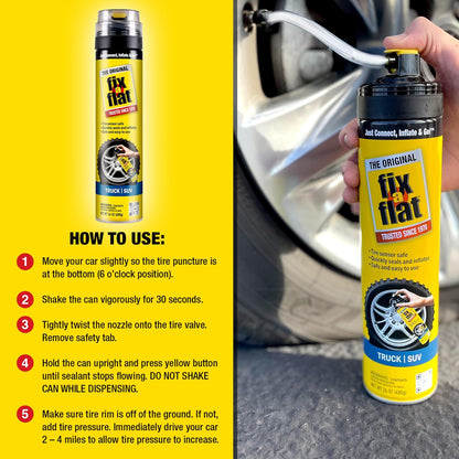 Fix-A-Flat Tire Repair, 16 oz, 2-Pack | Emergency Use | Eco-Friendly Formula | For Standard Tires | Universal Fit