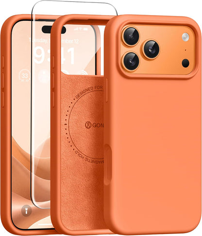 GONEZ Magnetic for iPhone 17 Pro Max Case, Silicone Cover Stone