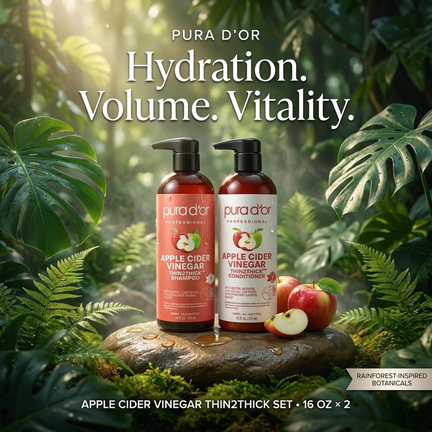 PURA D'OR Deep Moisturizing Biotin Hair Regrwoth Conditioner Thickens, Softens, & Moisturizes Dry, Frizzy, Damaged Hair w/Argan Oil, Pumpkin, Rosemary, Honeysuckle, Vitamin E, Men & Women, 16oz