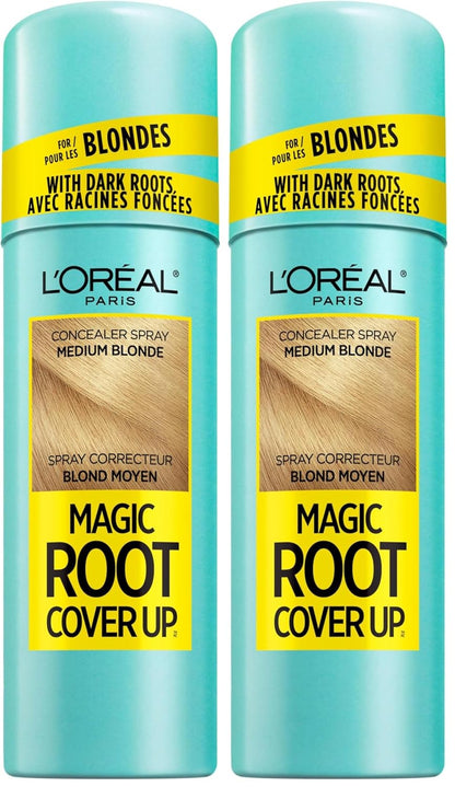 L'Oreal Paris Magic Root Cover Up Gray Hair Spray, 100% Gray Hair Coverage with Buildable, Lightweight, Transfer-Resistant, and Temporary Formula, Ammonia-Free, Dark Blonde, 2 oz (1 Count)