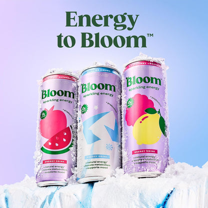 Bloom Nutrition Zero Sugar Energy Drink, Apple Crisp, 12oz 12pk