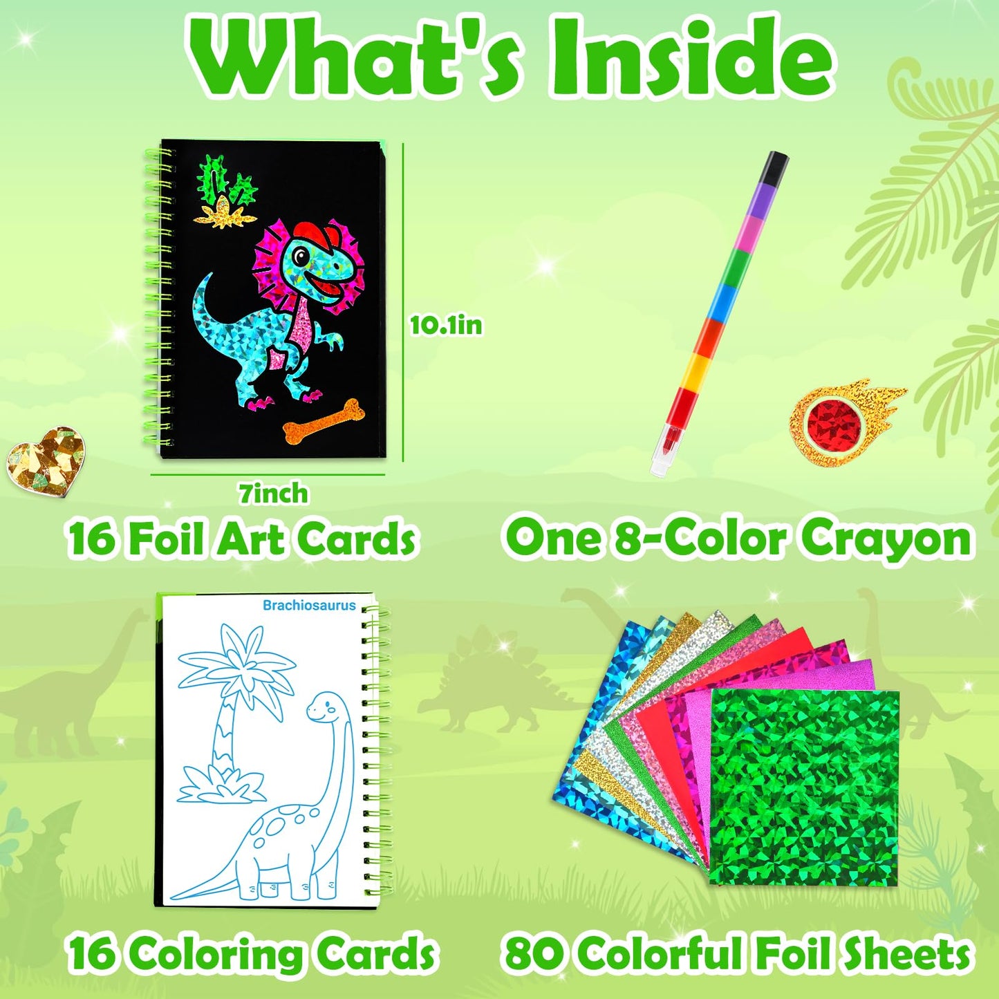 FUNNYB&G Foil Art Craft Kit for Kids, Sparkly Birthday Gift Toy for Boys