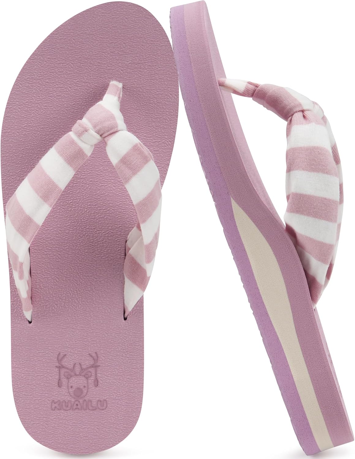 KuaiLu Flip Flops for Women with Arch Support Summer Beach Thong Sandals