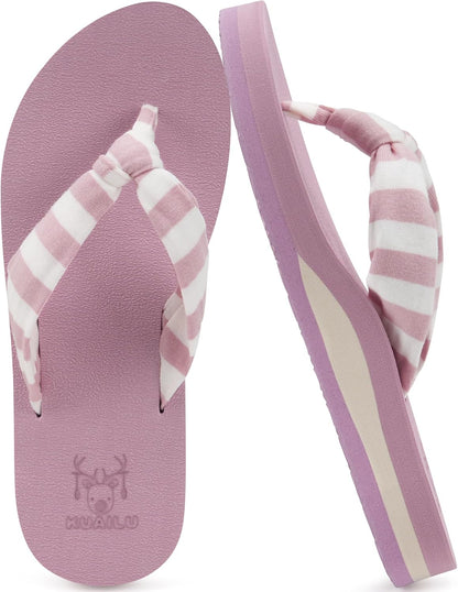 KuaiLu Flip Flops for Women with Arch Support Summer Beach Thong Sandals