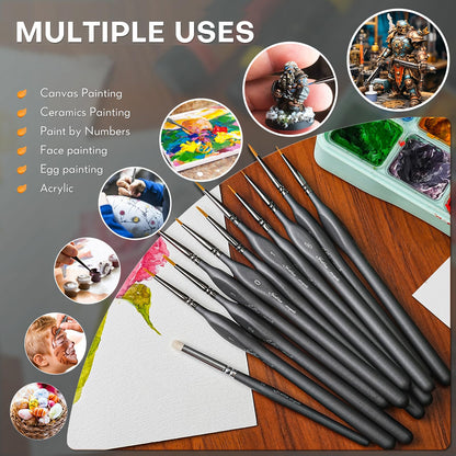 Golden Maple Detail Paint Brushes Set 10pcs