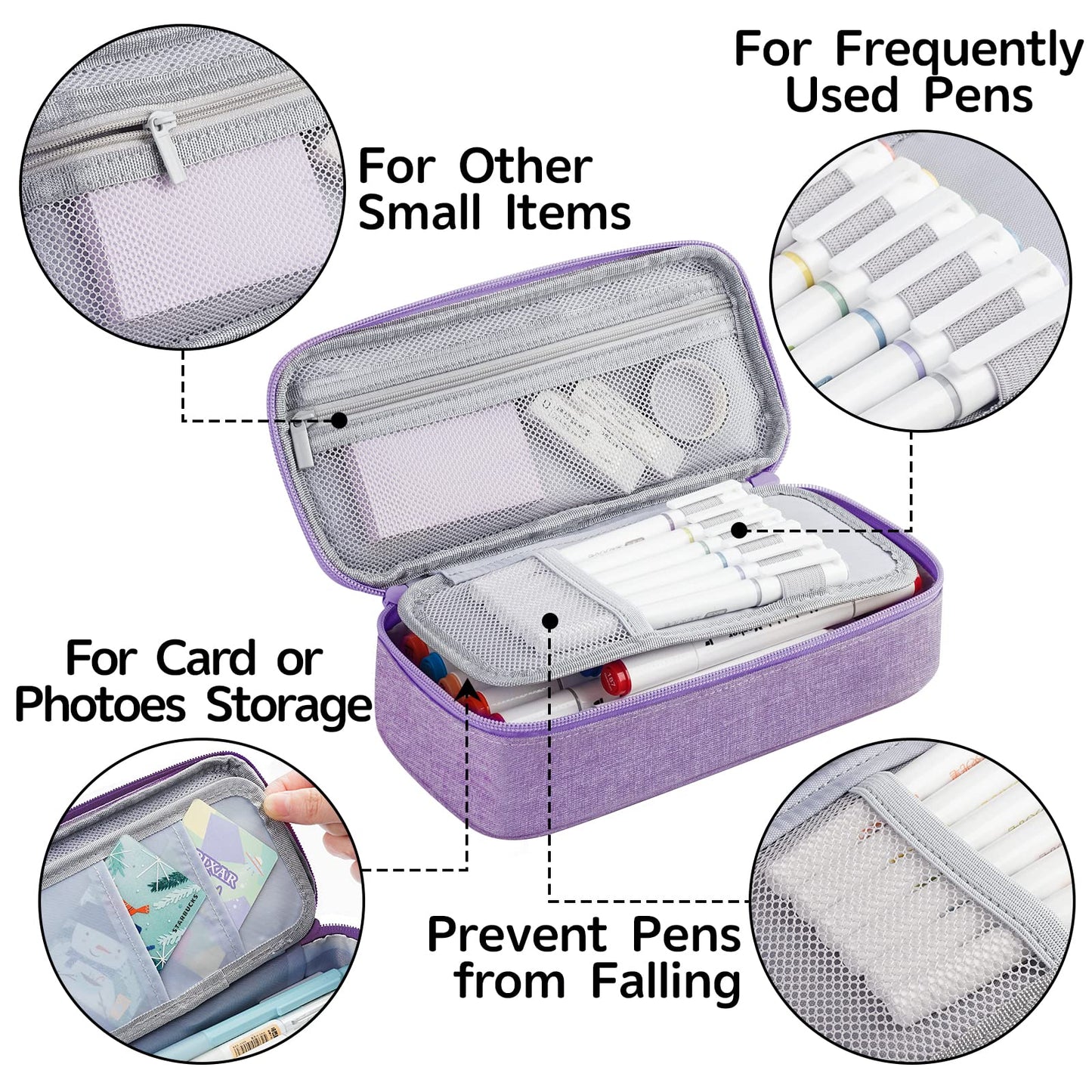 WEMATE Pencil Case, Large Storage Organizer, Makeup Bag, Teacher Must - have, Big Pencil Pouch, Marker Case for College