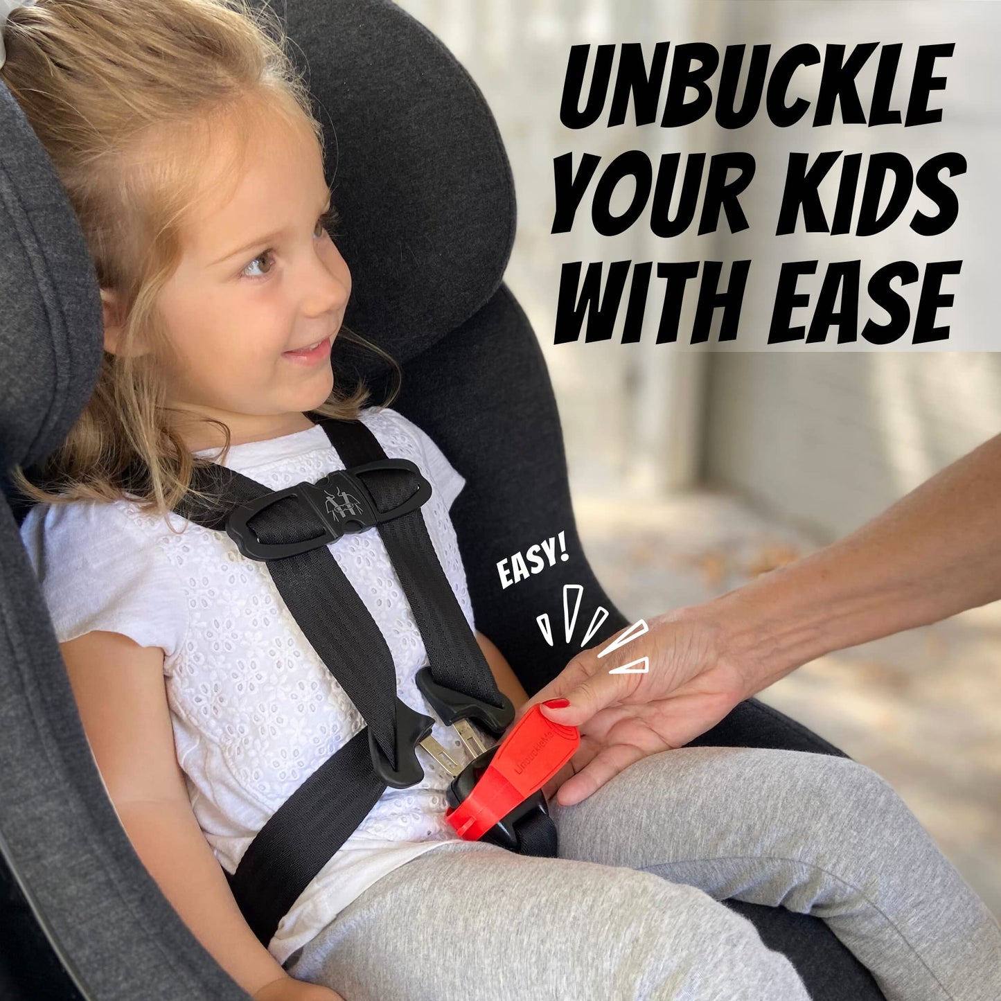 UnbuckleMe Car Seat Buckle Release Tool - Easy Opener Aid for Arthritis, Long Nails, Older Kids - Button Pusher for Infant, Toddler, Convertible 5 pt Harness car Seats - As Seen on Shark Tank (Aqua)